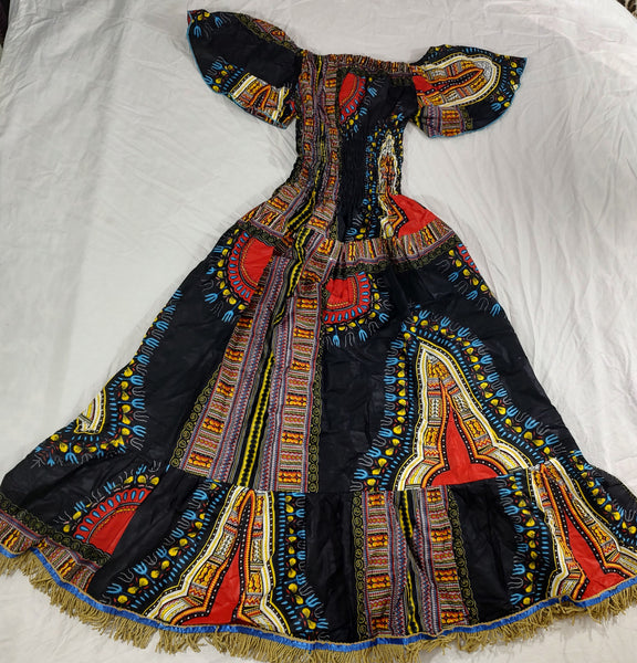 Hebrew Israelite Stretch-top Princess Dress with Gold Fringes – The Seed of Jacob.com Hebrew Israelite Stretch-top Princess Dress with Gold Fringes – The Seed of Jacob.com