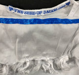 Hebrew Israelite 100% Rayon Pullover Shirt with Fringes & Ribband of Blue - Youth Sizes (White)