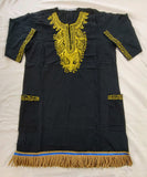 Camisa Dashiki bordada israelita hebrea con flecos dorados