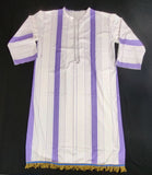 Hebrew Israelite Royal Purple Striped Garment with Gold Bullion or Tassel Fringes