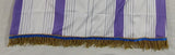 Hebrew Israelite Royal Purple Striped Garment with Gold Bullion or Tassel Fringes