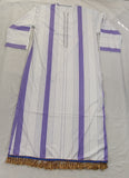 Hebrew Israelite Royal Purple Striped Garment with Gold Bullion or Tassel Fringes