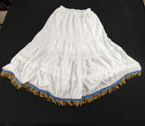 Hebrew Israelite Layered Flared Skirt w/ Gold or White Fringes