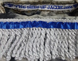 Batik Dashiki hebreo israelita con flecos blancos (azul)
