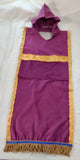 Hebrew Israelite Purple Hooded Garment with Gold Fringes