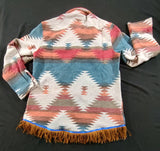 Camisa/chaqueta de franela pesada hebrea israelita del Reino del Norte/GAD con flecos de ante