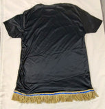 Camisa hebrea israelita (negro real) León de Judá con flecos