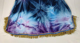 Hebrew Israelite Convertible Tie-Dye Dress/Skirt with Gold Fringes