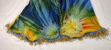 Hebrew Israelite Tie-Dye Front Ruffle Dress with Gold Fringes