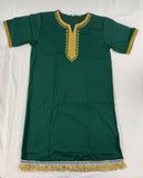 Hebrew Israelite Embroidered Emerald Green Long Garment with Fringes