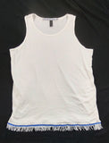 Hebrew Israelite Tank Top Undershirt w/ Extra Thin Fringes (White)