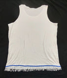 Hebrew Israelite Tank Top with Extra Thin Fringes (White)