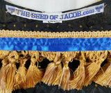 Hebrew Israelite Embroidered Royal Caftan with Gold Tassel or Bullion Fringes