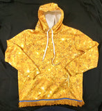 Hebrew Israelite 'Sparkling Gold' Hooded Sweatshirt w/ Gold Fringes