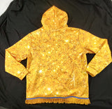 Hebrew Israelite 'Sparkling Gold' Hooded Sweatshirt w/ Gold Fringes