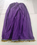 Hebrew Israelite Cotton Skirt w/ Gold Fringes (Purple)