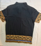 Hebrew Israelite Dashiki Print Shirt w/ Gold or Black Fringes