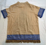 Hebrew Israelite Dashiki Print Shirt w/ Gold, Blue or Suede Fringes
