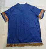 Hebrew Israelite Dashiki Print Shirt w/ Gold or Blue Fringes