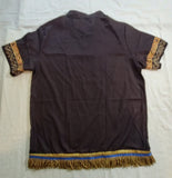 Hebrew Israelite Dashiki Print Shirt w/ Gold or Brown Fringes