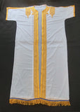 Hebrew Israelite Lightweight Embroidered Long Garment with Gold Fringes