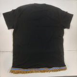 Camiseta hebrea israelita con YHWH (en hebreo antiguo) y Menorá Sagrada con flecos dorados o plateados premium