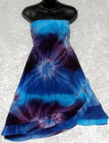 Hebrew Israelite Convertible Tie-Dye Dress/Skirt with Gold Fringes