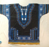 Dashiki israelita hebreo con flecos (negro/azul)