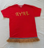 Hebrew Israelite T-Shirt w/ YHWH (in Ancient Hebrew) & Premium Gold Fringes