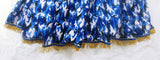 Hebrew Israelite (Blue/Black/White Camo) Skirt w/ Gold or White Fringes & Matching Headwrap