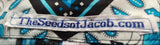 Dashiki israelita hebreo con flecos (blanco/azul/negro)