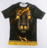 Camisa hebrea israelita (negra) León de Judá con flecos