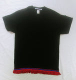 Hebrew Israelite T-Shirt - Black w/ Red Fringes - SIZE LARGE ONLY