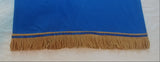 Hebrew Israelite Embroidered T-Shirt w/ Holy Menorah & Premium Gold Fringes  (Blue)