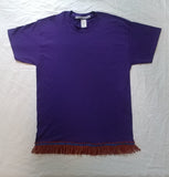 Camiseta hebrea israelita - Púrpura con flecos rojos (vino) y dorados - SOLO TALLA GRANDE