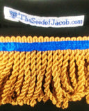 Camiseta hebrea israelita (en antiguo paleo hebreo) y flecos dorados o negros premium - manga larga