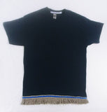 Hebrew Israelite T-Shirt w/ Premium Silver Fringes (Dark Blue)