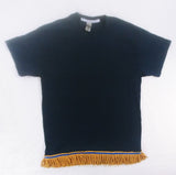 Camiseta hebrea israelita con flecos dorados premium (azul oscuro)
