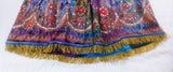 Hebrew Israelite Long Skirt w/ Sequins & Gold Fringes (Blue/Purple)