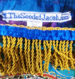 Hebrew Israelite Long Skirt w/ Sequins & Gold Fringes (Blue/Purple)