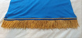 Camisa israelita hebrea con flecos dorados premium (azul real)