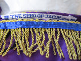 Hebrew Israelite Royal Purple Wrap Dress w/ Gold Fringes & Headwrap