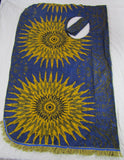 Hebrew Israelite Shawl Wrap Dress w/ Armholes, Belt & Gold Fringes